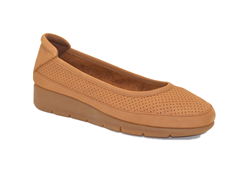 Ballerina comfortTech in nabuck punzonato Caramel